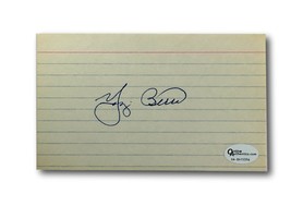 Yogi Berra Signed Index Card 3x5 Autograph COA Online Authentics NY Yankees - £78.09 GBP