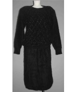 VTG Fully Fashion Full Front Teardrop Beads Angora Blend Sweater &amp; Skirt... - $222.92 CAD