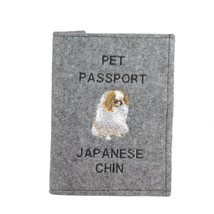 Japanese Chin - Passport wallet for the dog with embroidered pattern. New produc - £8.81 GBP