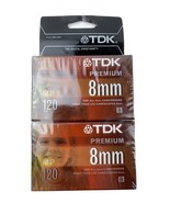 New Factory-Sealed 2-Pack TDK 8MM Cassette For All Camcorders | 120 Minu... - $18.29 CAD