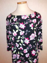 J Jill Wearever Collection Size MP 8P 10P Floral 3/4 Sleeve Rayon Blend ... - $12.86