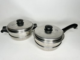 Saladmaster Double Boiler Insert &amp; Steamer Insert w/Lids 8”  - $74.20