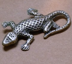 Vintage Lizard Brooch Pin Brooch Silver Tone 6cm long - $27.35
