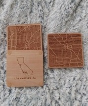 Greenline Goods Beech Wood Coasters - Wooden Coaster Set for Los Angeles... - £9.29 GBP