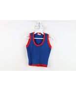 Vintage 50s 60s Girls Toddler Size 5 T Blank Ribbed Knit Sweater Vest Bl... - $722.61 MXN