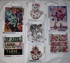 Completed Diamond Painting Art Wall Hanging Finished Cats Floral Lot - $39.59