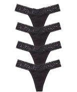 4 Pack Womens Cotton Thong Underwear Pack Lace Sexy Breathable Bikini Pa... - $17.63 CAD
