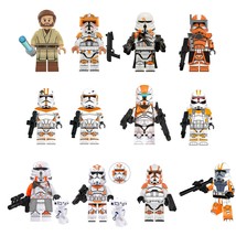 12pcs Star Wars 212th Battalion Obi-Wan Cody Airborne Clone Trooper Mini... - £19.58 GBP