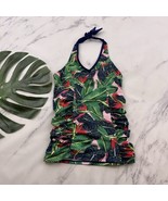Lime Ricki Womens Tankini Swim Top Size XS Blue Green Tropical Floral Ha... - $33.83 CAD