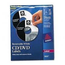 AVERY CD Labels Removable White #5931 50 Disc Labels 100 Spine Labels New - $14.85