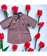 U.S. Polo Assn Boys Red White Blue Checkered Button Short Sleeve Shirt S... - $13.85