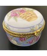 Suzanne Cruise Hinged Trinket Box Basket of Flowers - $176.51 MXN
