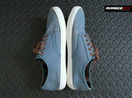 Vans Off The Wall Shoes Men Sz 12 Teal Greenish Blue Canvas Flowers TB9C Low Top - £43.51 GBP