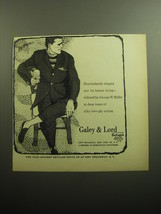 1958 Galey &amp; Lord Suit by George W. Heller Ad - Nonchalantly elegant suit - £14.78 GBP