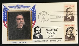 #2218c Chester A. Arthur dual cancel, Chicago &amp; birthplace FDC on Colorano - £3.16 GBP