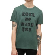 John Varvatos Men&#39;s Rock Be With You Applique Graphic T-Shirt Dark Moss - £53.34 GBP