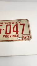 New Brunswick License Plate 1969 Picture Province 215-047 White Red Vtg ... - $19.34