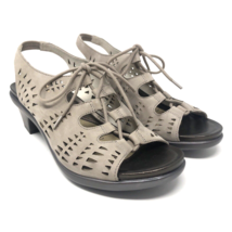 Abeo Goldie Sandals Size US 9.5  Oatmeal Suede Cut Outs Lace Up BIO System Boho - £23.96 GBP