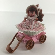 Mac Dolls Mini Figure Push Along Princess Carriage Crochet Dress Bonnet Toy - $24.70