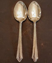 Ekco Kenilworth Serving Spoon LOT Stainless Steel Flatware Chevron Drape Dots - $13.79