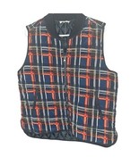 Entro Vest Womens Large Navy Blue Plaid Zip Quilted Cottage Casual Grand... - $159.45 MXN
