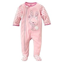 FIRST MOMENTS Baby Girl&#39;s Pink BUNNY Sleep &#39;n Play Romper, 6 Months - $9.64