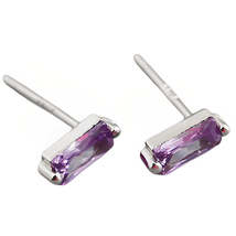 Anyco Stud Earrings Sweet Luxury Geometric Shiny Colourful Zircon Silver Jewelry - £15.56 GBP