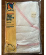 VTG Carter&#39;s Hooded Towel White Pink 100% Cotton Terry Unisex 36”x36” US... - $548.80 MXN