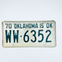 1970 United States Oklahoma Woodward County Passenger License Plate WW-6352 - $12.28 CAD