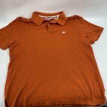 Vintage Nike Logo Embroidered Polo Men&#39;s XL Extra Large Orange Swoosh Ex... - £22.57 GBP