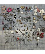 Lot Of Earrings Clip On Post Vintage Modern Costume Singles Pairs Crafting  - $13.63 CAD