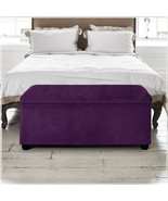 Velvet Upholstered Ottoman Storage Box Bedroom Footstool Blanket Toy Box  - $135.00