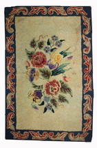 Hand made antique American hooked rug 2.2&#39; x 3.4&#39; ( 67cm x 103cm ) 1900s 1B499 - £748.27 GBP