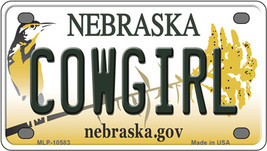 Cowgirl Nebraska Novelty Mini Metal License Plate Tag - $14.95