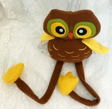 New Classic Felt Plush Owl with Bean Bag Bottom 17&quot; Total Brown Handmade - $17.65