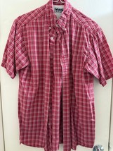 Wrangler Men&#39;s Button Down Shirt Short Sleeve Red Multi Plaid Small - $9.90
