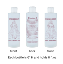 EMPTY New Divine Mercy Jesus Set of 3 Holy Water Bottles 8fl oz ea 6&quot; H Catholic - £12.57 GBP