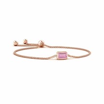 ANGARA 1.15 Ct Horizontally Set Pink Tourmaline Bolo Bracelet in 14K Gold - $836.10