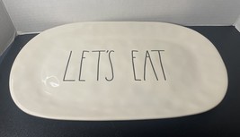 Rae Dunn Artisan Collection Let&#39;s Eat Serving Platter Plate Tray 15”x9” Mint - £10.35 GBP