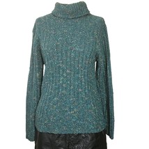 Green Wool Blend Turtleneck Sweater Size Small - £27.13 GBP