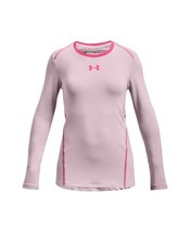 Under Armour Big Girls ColdGear Long Sleeve Crew Top Color Cool Pink Size L - £30.97 GBP