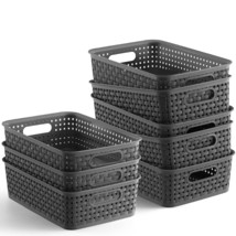 [ 8 Pack ] Plastic Storage Baskets - Small Pantry Organization And Stora... - £29.99 GBP