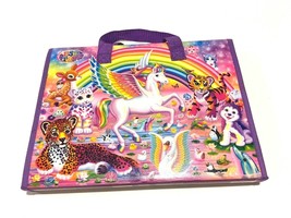 Lisa Frank Tri Fold Keeper Folder Art Stickers Puzzle Unicorn Tikkani Retro Case - £37.38 GBP