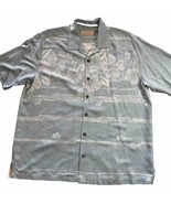 Tommy Bahama Shirt Men’s XL Button Up Hawaiian Floral Print Silk Blue SS... - £14.18 GBP