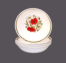 J&amp;G Meakin Poppy coupe cereal bowls. Studio Line ironstone made in England - £47.00 GBP+