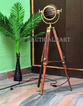 Nauticalmart Antique Finish Wooden Tripod Floor Lamp For Living Room - $197.01