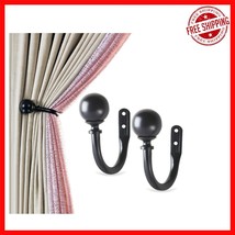 Elegant Black Matte Curtain Holdbacks - Heavy-Duty Decorative Tiebacks, ... - $31.67