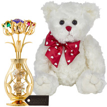 Bearington Lil&#39; Lovable Valentine&#39;s Day Plush Stuffed Animal Teddy Bear, White - £26.53 GBP