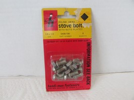 Vintage Package of 9 Round Head Stove Bolts w/Nuts Plated 1/4 x 1/2 Hand... - $54.89 MXN