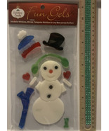 Holiday Crafts Christmas Fun GEL Sticker Window Clings Snowman 12 Pc. New - £2.72 GBP